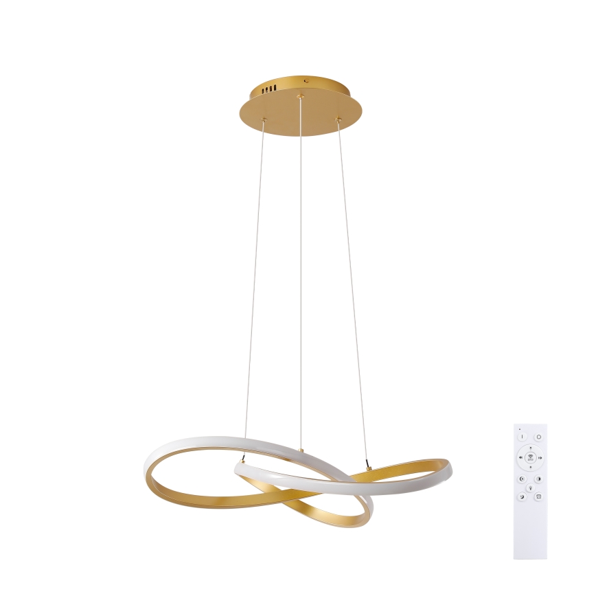 Brilagi - INFINITY LED Dimmable Cable Pendant Light, 55W/230V, 3000-6000K, 50x50 cm, Gold + Remote Control