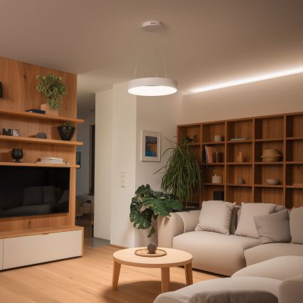 Brilagi - LED Dimmable Cable-Suspended Pendant FALCON II LED/67W/230V 3000-6500K diam. 40 cm white + remote control