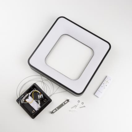 Brilagi - LED Dimmable Cable-Suspended Chandelier FALCON II LED/80W/230V 3000-6500K 40x40 cm Black + Remote Control