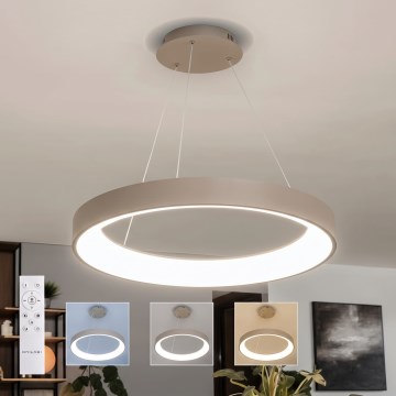 BRILAGI - Dimmable LED cable-suspended pendant FALCON II LED/99W/230V 3000-6500K Ø 60 cm beige + remote control
