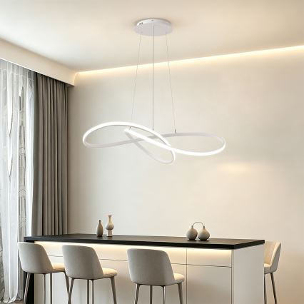 Brilagi - INFINITY LED Dimmable Cable Pendant Light LED/80W/230V 3000–6000K 80×80 cm White + Remote Control