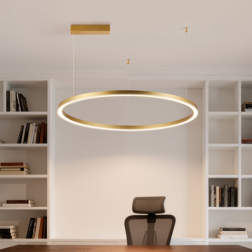 Brilagi - PORTOFINO Dimmable LED Cable-Hung Chandelier LED/60W/230V 3000-6000K dia. 80 cm Gold + Remote Control