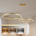 Brilagi - Dimmable LED cable-suspended pendant PORTOFINO LED/98W/230V 3000-6000K gold + remote control