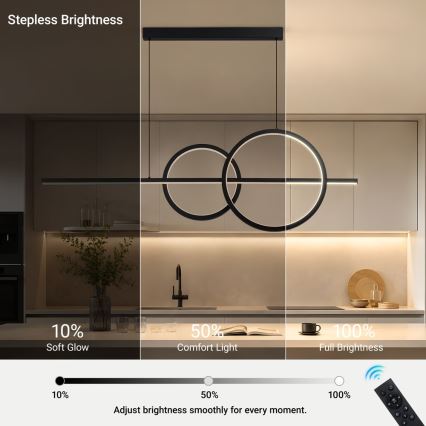 BRILAGI - LED Dimmable pendant light on cable SIGNATURE LED/53W/230V 3000-6000K 120 cm black + remote control