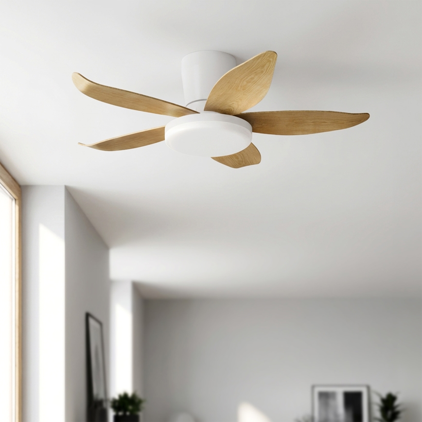 Brilagi - Dimmable LED Ceiling Fan LED/32W/230V 3000-6500K dia. 95 cm White/Brown + Remote Control