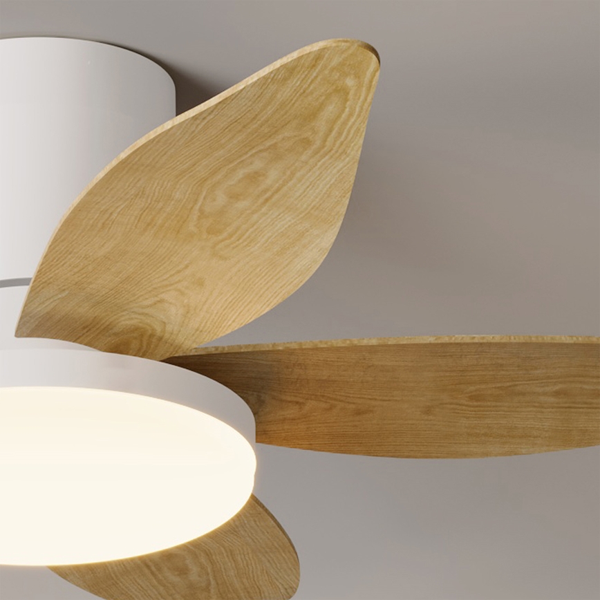 Brilagi - Dimmable LED Ceiling Fan LED/32W/230V 95 cm White/Brown + Remote Control