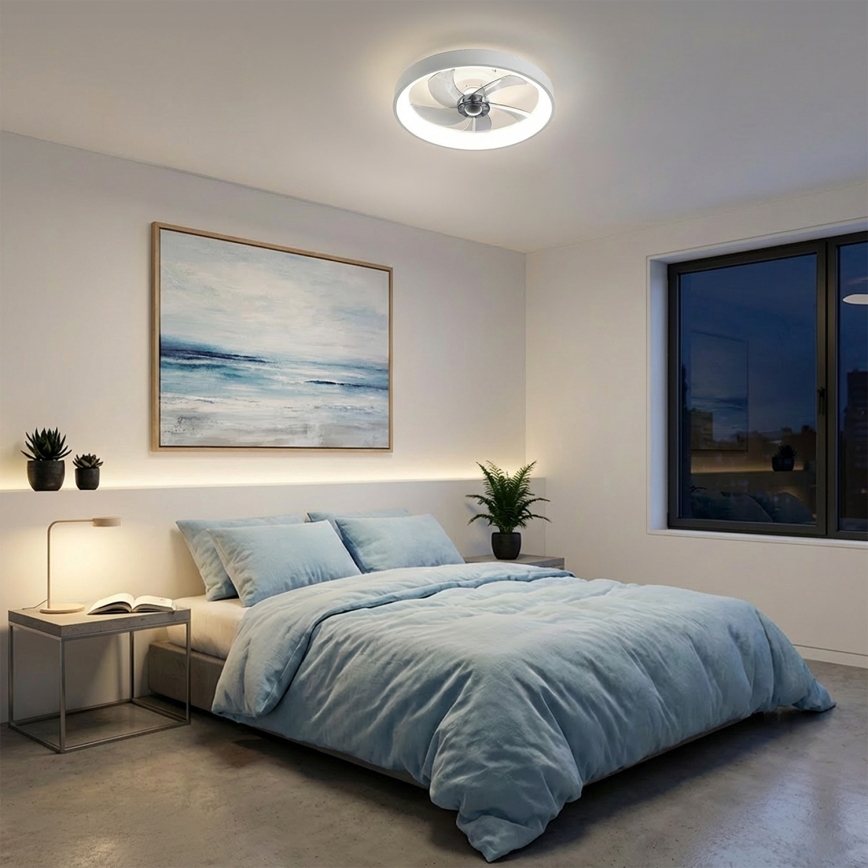 Brilagi - Dimmable LED Ceiling Fan LED/34W/230V Ø 50 cm White + Remote Control