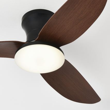 Brilagi - Dimmable LED ceiling fan LED/38W/230V 3000-6500K Ø 100 cm black/brown + remote control