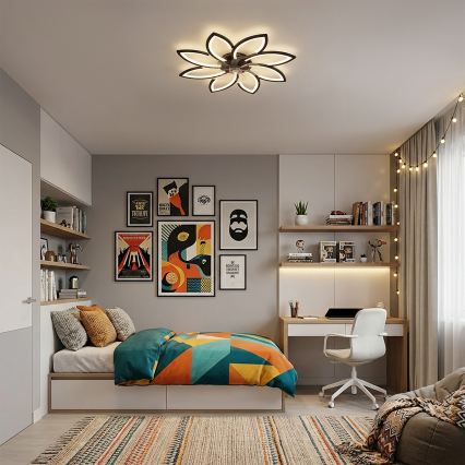 Brilagi - LED Dimmable Ceiling Fan LED/43W/230V Ø 90 cm Black + Remote Control