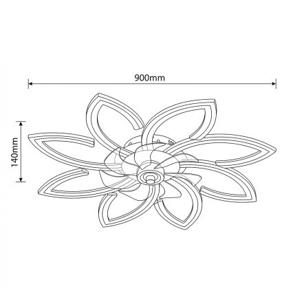 Brilagi - LED Dimmable Ceiling Fan LED/43W/230V Ø 90 cm Black + Remote Control