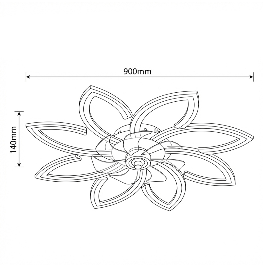 Brilagi - LED Dimmable Ceiling Fan LED/43W/230V Ø 90 cm Black + Remote Control