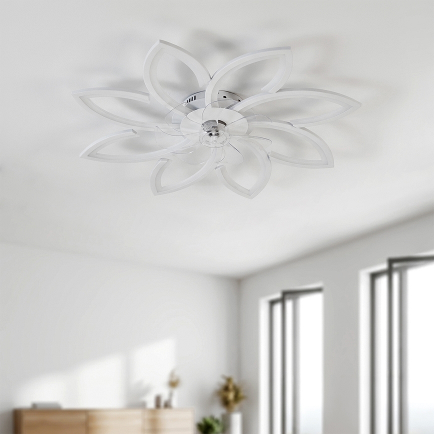 Brilagi - LED Dimmable Ceiling Fan LED/43W/230V Ø 90 cm White + Remote Control