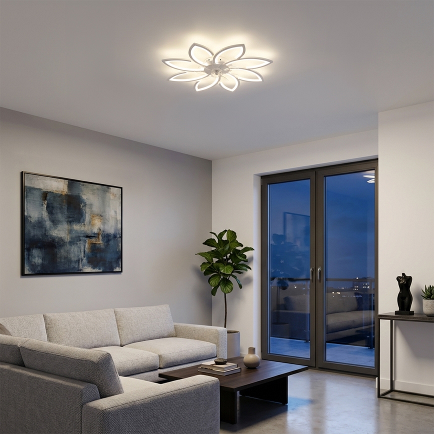 Brilagi - LED Dimmable Ceiling Fan LED/43W/230V Ø 90 cm White + Remote Control