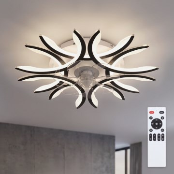 Brilagi - Dimmable LED Ceiling Fan, 70W, 230V, 3000–6500K, Ø 76 cm, Black, with Remote Control