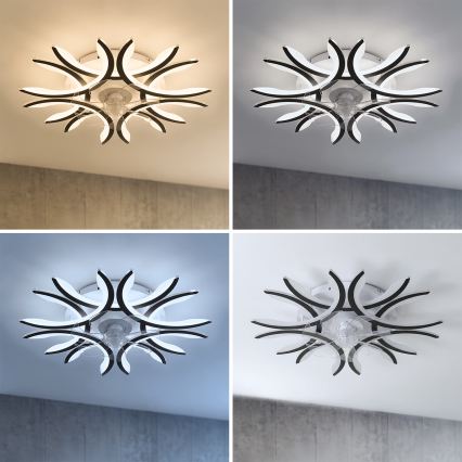 Brilagi - Dimmable LED Ceiling Fan LED/70W/230V Ø 76 cm Black + Remote Control