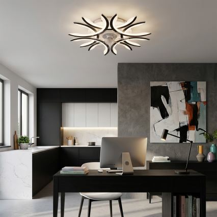 Brilagi - Dimmable LED Ceiling Fan LED/70W/230V Ø 76 cm Black + Remote Control