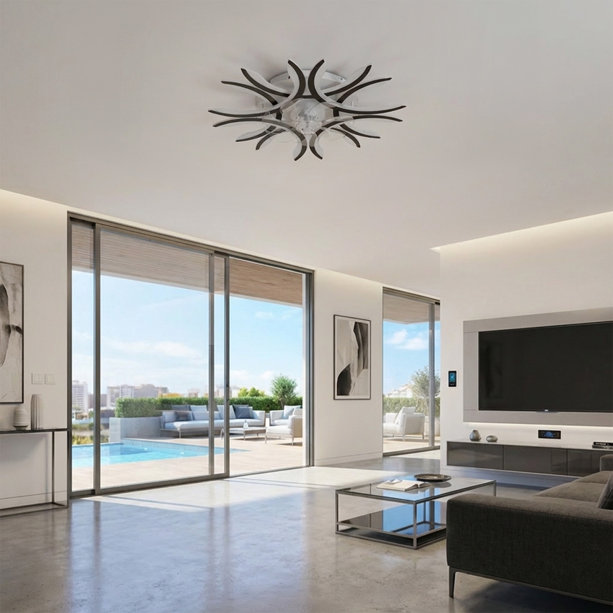 Brilagi - Dimmable LED Ceiling Fan LED/70W/230V Ø 76 cm Black + Remote Control