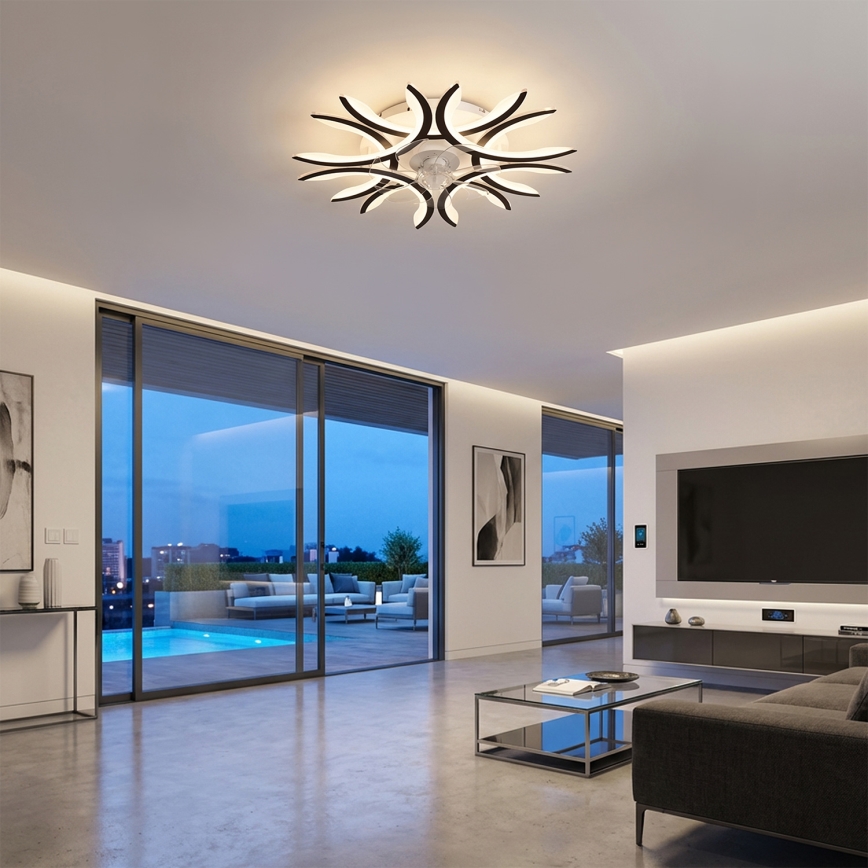 Brilagi - Dimmable LED Ceiling Fan LED/70W/230V Ø 76 cm Black + Remote Control
