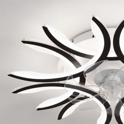 Brilagi - Dimmable LED Ceiling Fan LED/70W/230V Ø 76 cm Black + Remote Control