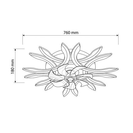 Brilagi - Dimmable LED Ceiling Fan LED/70W/230V Ø 76 cm Black + Remote Control