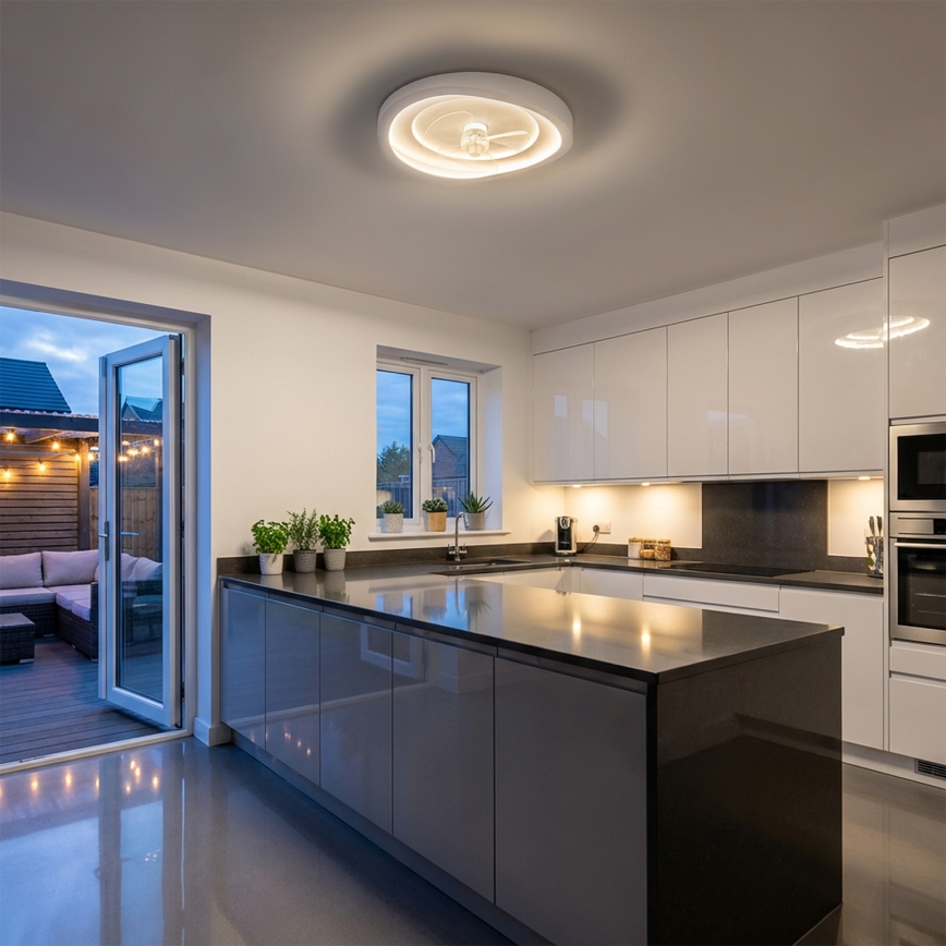 Brilagi - LED Dimmable Ceiling Fan LED/80W/230V 3000-6500K dia. 50 cm White + Remote Control