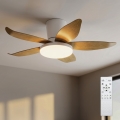 Brilagi - Dimmable LED Ceiling Fan LED/32W/230V 3000-6500K dia. 95 cm White/Brown + Remote Control