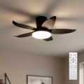 Brilagi - Dimmable LED Ceiling Fan, LED/32W/230V, 3000–6500K, Ø95 cm, Black + Remote Control