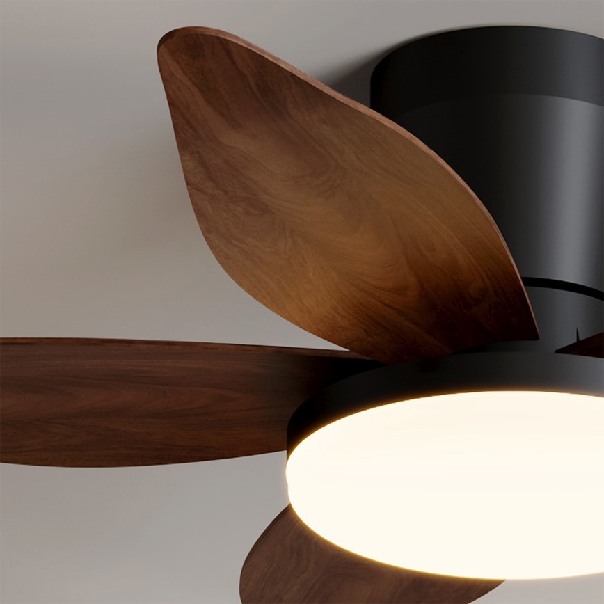 Brilagi - Dimmable LED Ceiling Fan, LED/32W/230V, 95 cm, Black/Brown + Remote Control