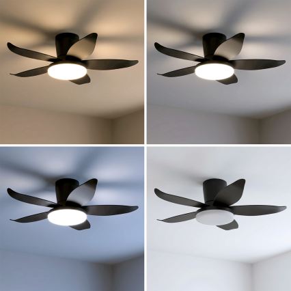 Brilagi - Dimmable LED Ceiling Fan LED/32W/230V dia. 95 cm Black + remote control