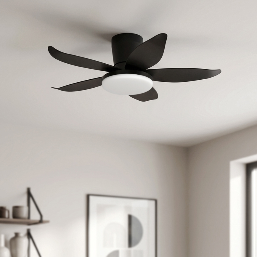 Brilagi - Dimmable LED Ceiling Fan LED/32W/230V dia. 95 cm Black + remote control