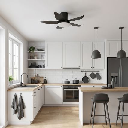 Brilagi - Dimmable LED Ceiling Fan LED/32W/230V dia. 95 cm Black + remote control