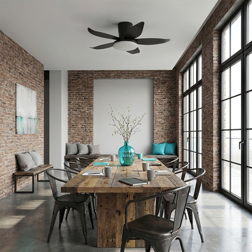 Brilagi - Dimmable LED Ceiling Fan LED/32W/230V dia. 95 cm Black + remote control