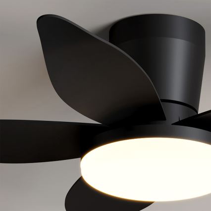 Brilagi - Dimmable LED Ceiling Fan LED/32W/230V dia. 95 cm Black + remote control