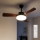 Brilagi - Dimmable LED ceiling fan LED/34W/230V 106 cm black/brown + remote control
