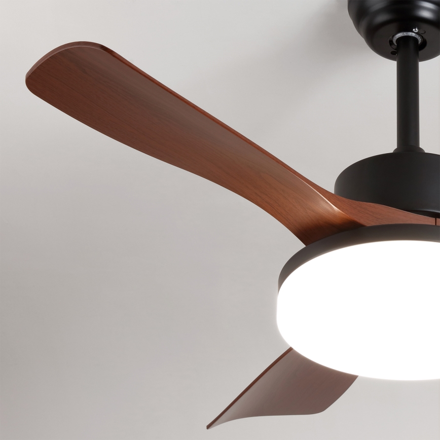 Brilagi - Dimmable LED ceiling fan LED/34W/230V 106 cm black/brown + remote control