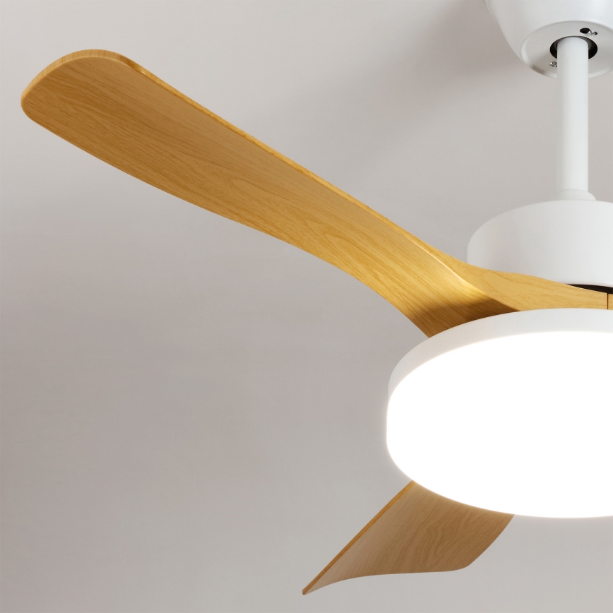 Brilagi - Dimmable LED Ceiling Fan 34W/230V, 106 cm, White/Brown + Remote Control