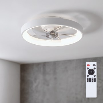 Brilagi - Dimmable LED Ceiling Fan LED/34W/230V 3000-6500K Ø 50 cm White + Remote Control