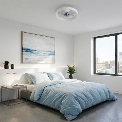 Brilagi - Dimmable LED Ceiling Fan LED/34W/230V 3000-6500K Ø 50 cm White + Remote Control