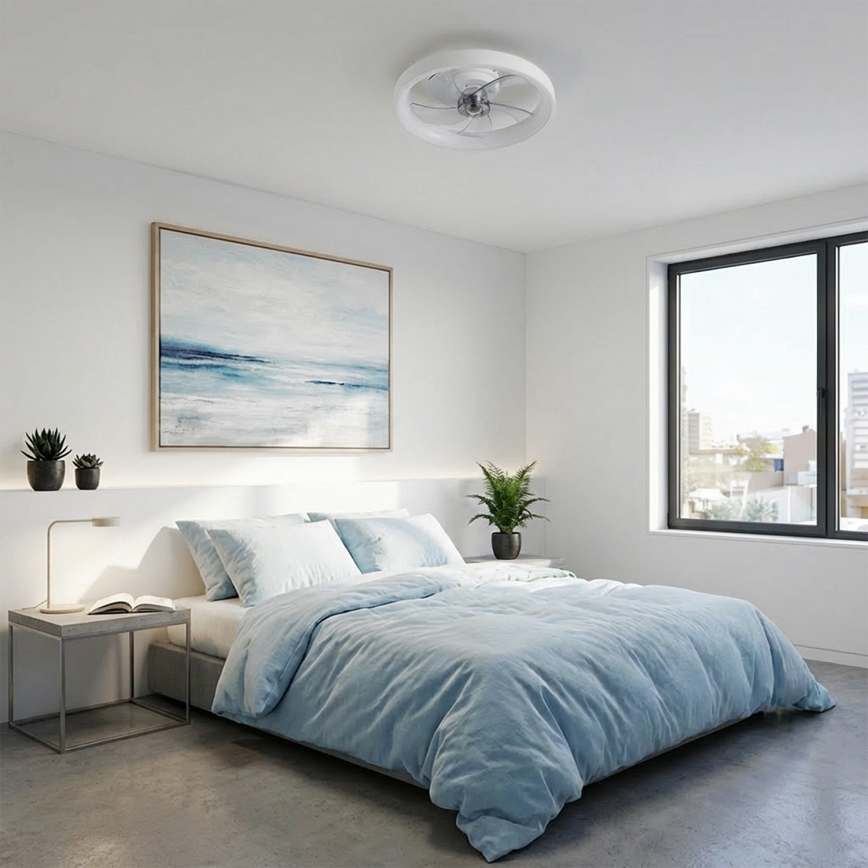 Brilagi - Dimmable LED Ceiling Fan LED/34W/230V 3000-6500K Ø 50 cm White + Remote Control