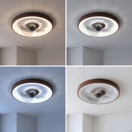 Brilagi - LED Dimmable Ceiling Fan LED/34W/230V dia. 46 cm Brown + Remote Control