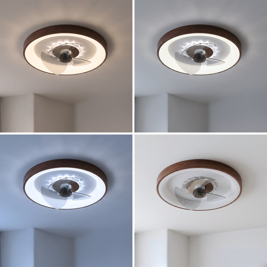 Brilagi - LED Dimmable Ceiling Fan LED/34W/230V dia. 46 cm Brown + Remote Control