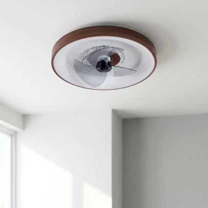 Brilagi - LED Dimmable Ceiling Fan LED/34W/230V dia. 46 cm Brown + Remote Control
