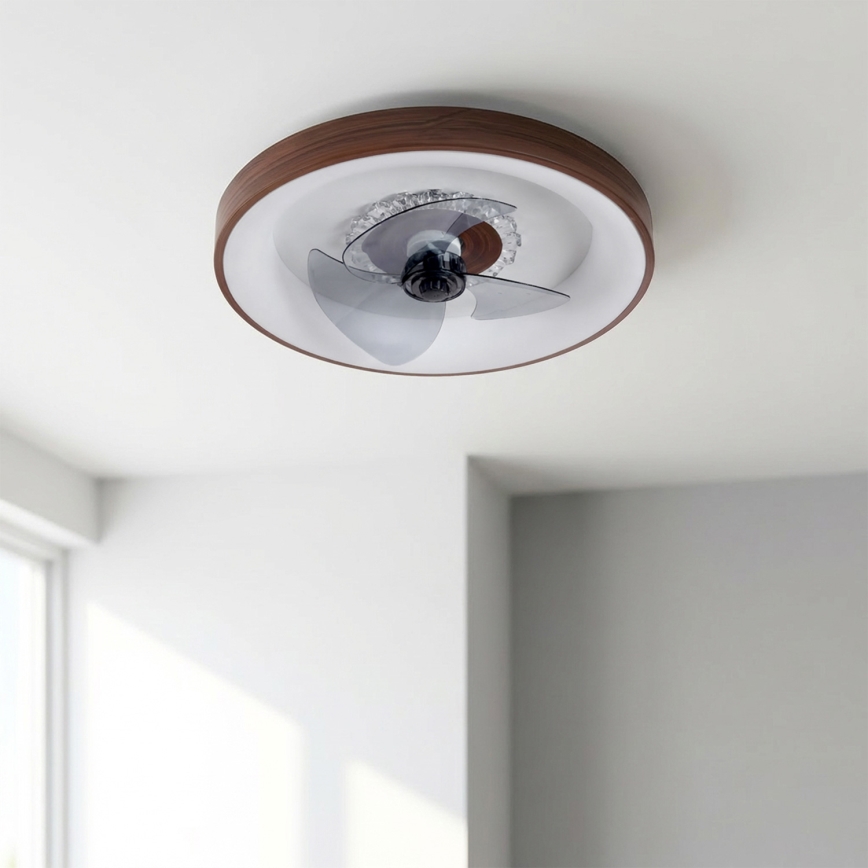 Brilagi - LED Dimmable Ceiling Fan LED/34W/230V dia. 46 cm Brown + Remote Control