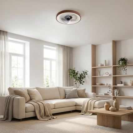 Brilagi - LED Dimmable Ceiling Fan LED/34W/230V dia. 46 cm Brown + Remote Control