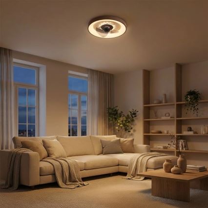 Brilagi - LED Dimmable Ceiling Fan LED/34W/230V dia. 46 cm Brown + Remote Control