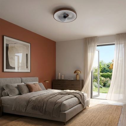 Brilagi - LED Dimmable Ceiling Fan LED/34W/230V dia. 46 cm Brown + Remote Control