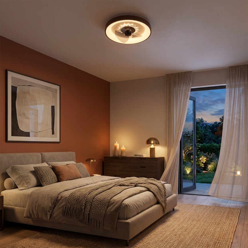 Brilagi - LED Dimmable Ceiling Fan LED/34W/230V dia. 46 cm Brown + Remote Control