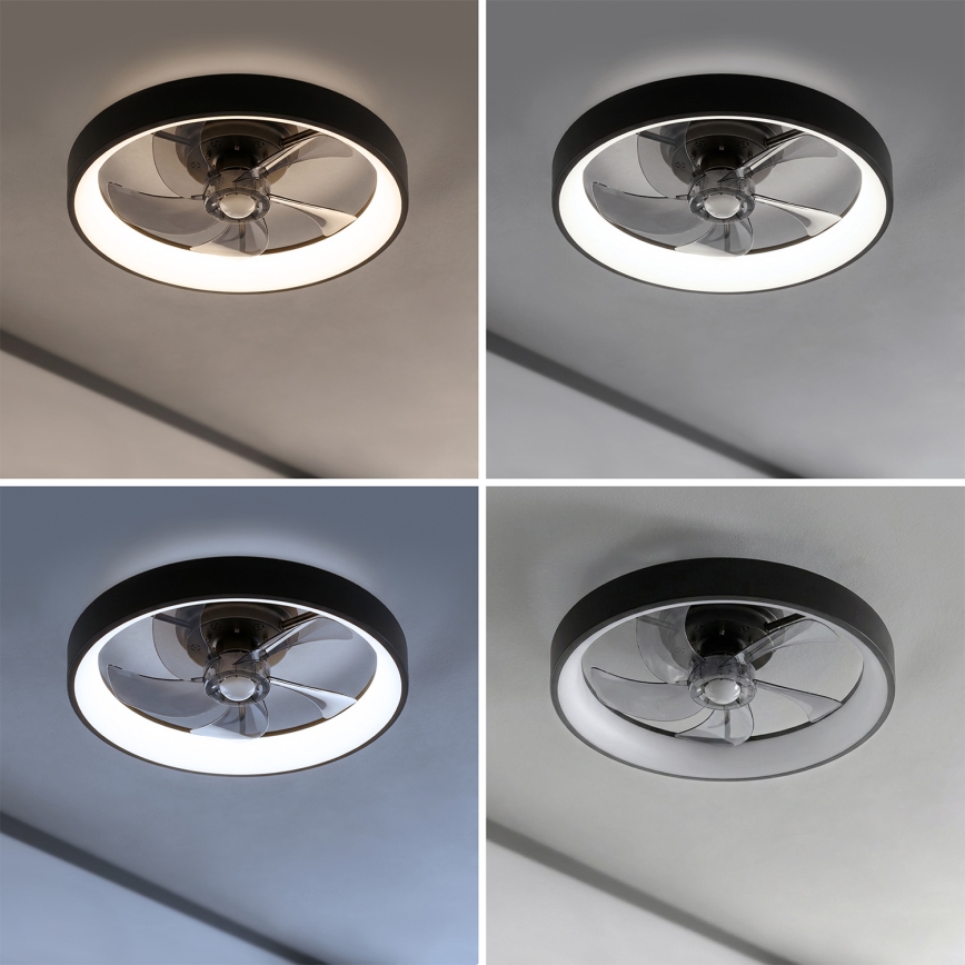 Brilagi - LED Dimmable Ceiling Fan LED/34W/230V Ø 50 cm Black + Remote Control