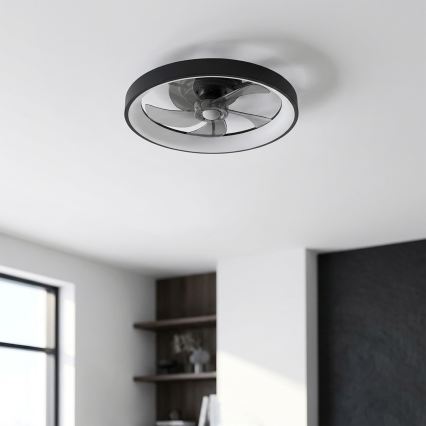 Brilagi - LED Dimmable Ceiling Fan LED/34W/230V Ø 50 cm Black + Remote Control