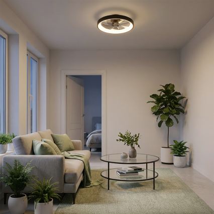 Brilagi - LED Dimmable Ceiling Fan LED/34W/230V Ø 50 cm Black + Remote Control